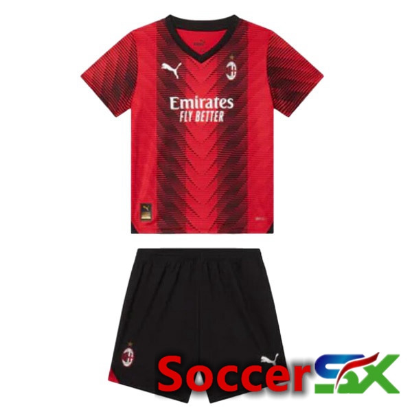 AC Milan Kids Soccer Jersey Home Red 2023/2024