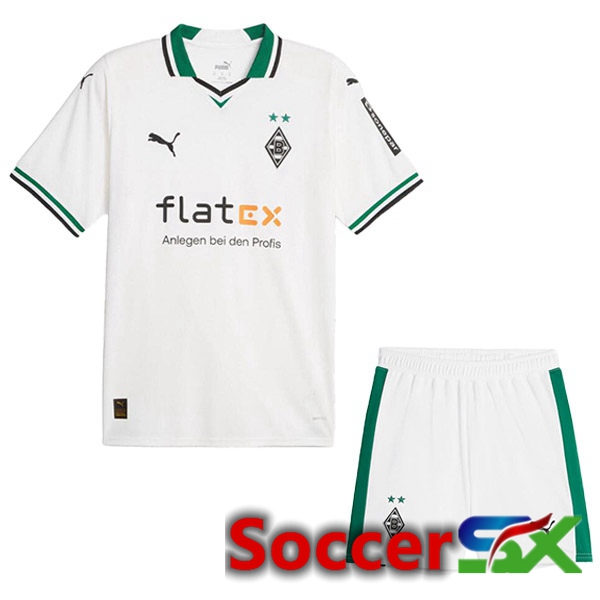 Monchengladbach Kids Soccer Jersey Home White 2023/2024