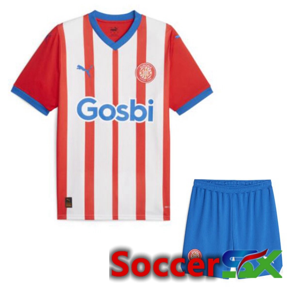 Girona Kids Soccer Jersey Home Red White 2023/2024