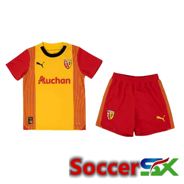 RC Lens Kids Soccer Jersey Home Yellow Red 2023/2024