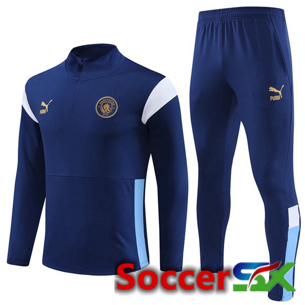 Manchester City Training Tracksuit Suit Royal Bluee 2023/2024