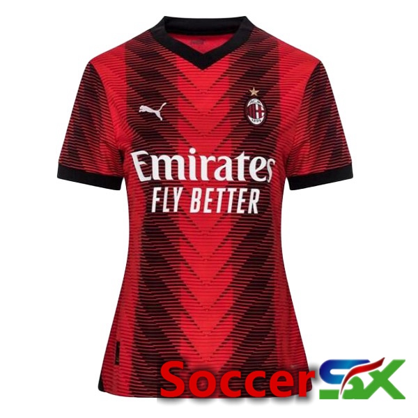 AC Milan Womens Soccer Jersey Home Red 2023/2024