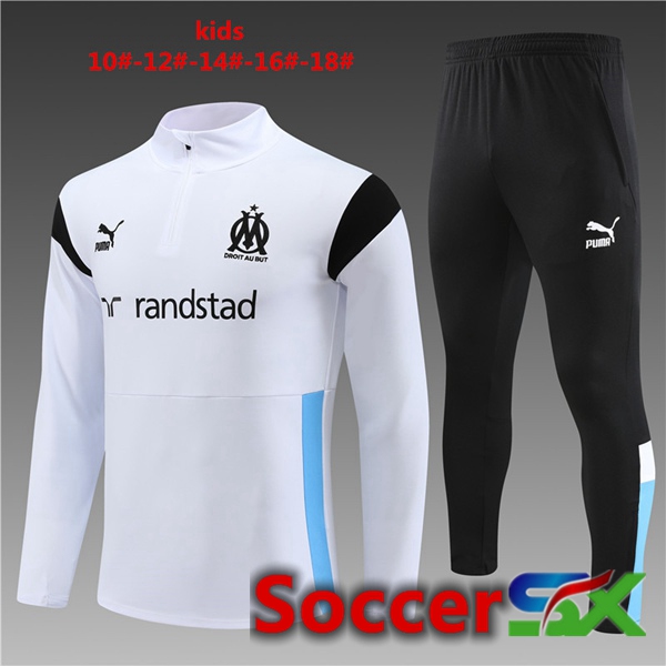 Marseille OM Kids Training Tracksuit Suit White 2023/2024