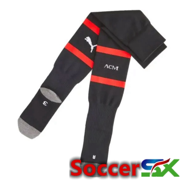 AC Milan Soccer Socks Home Black 2023/2024