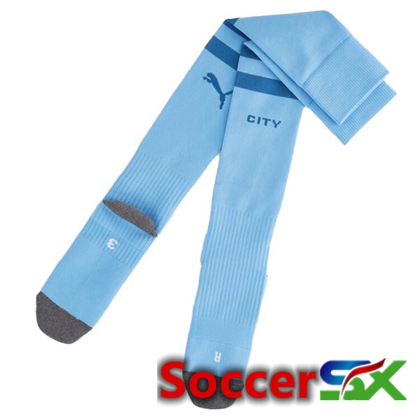 Manchester City Soccer Socks Home Blue 2023/2024