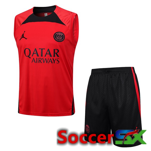 Paris PSG Soccer Vest + Shorts Red 2023/2024