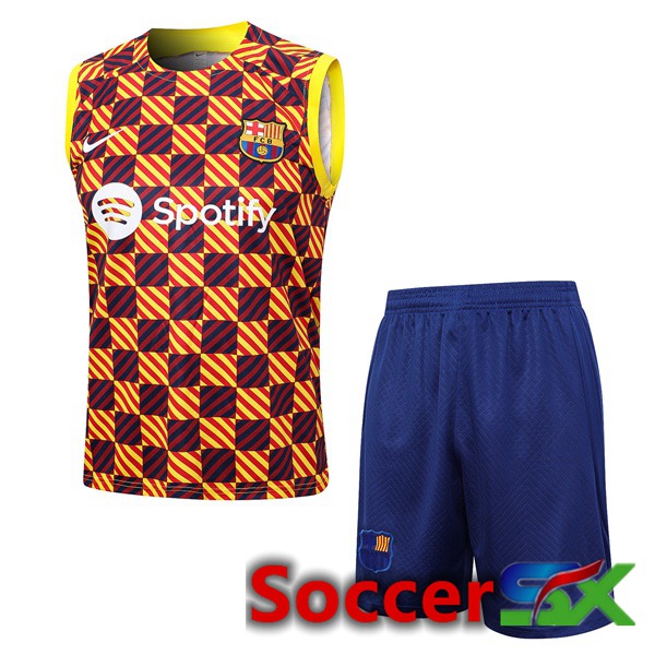 FC Barcelona Soccer Vest + Shorts Yellow 2023/2024