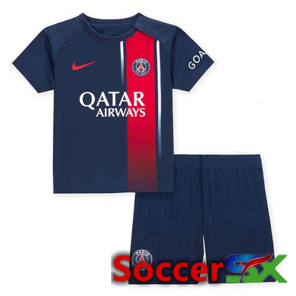 Paris PSG Kids Soccer Jersey Home Royal Bluee 2023/2024