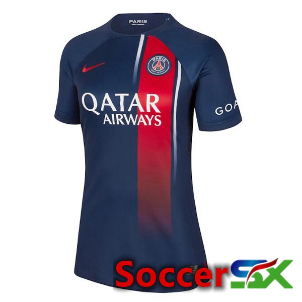 Paris PSG Womens Soccer Jersey Home Royal Bluee 2023/2024