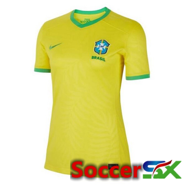 Brazil Womens Soccer Jersey Home Yellow 2023/2024