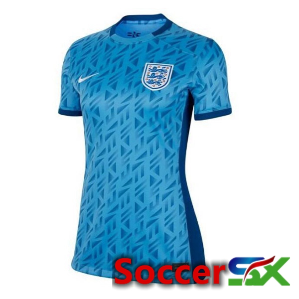 England Womens Soccer Jersey Away Blue 2023/2024