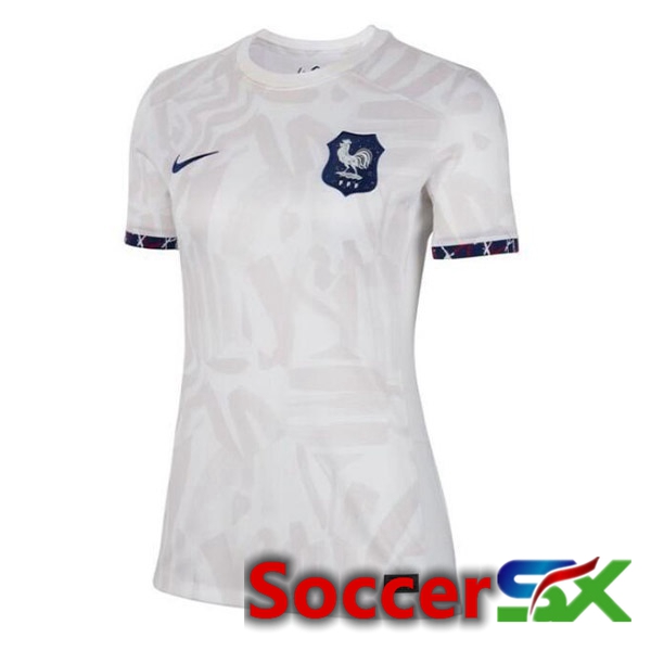 France Womens Soccer Jersey Away White 2023/2024