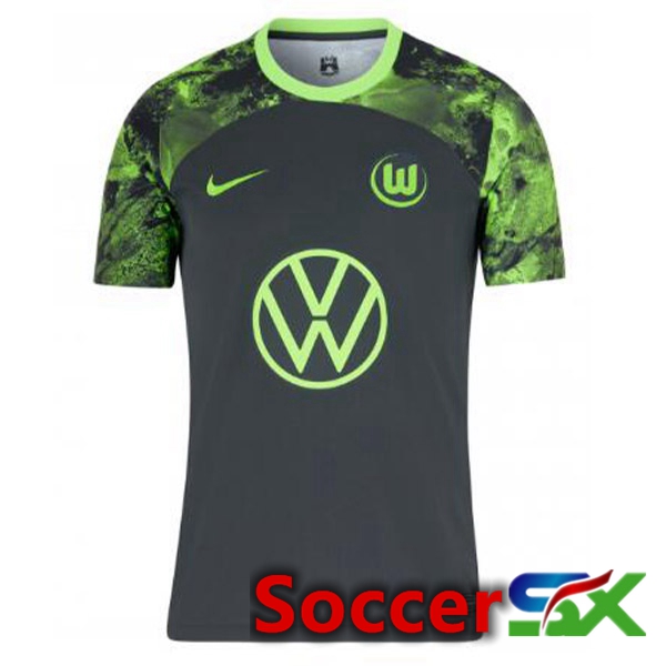 Vfl Wolfsburg Soccer Jersey Away Black 2023/2024