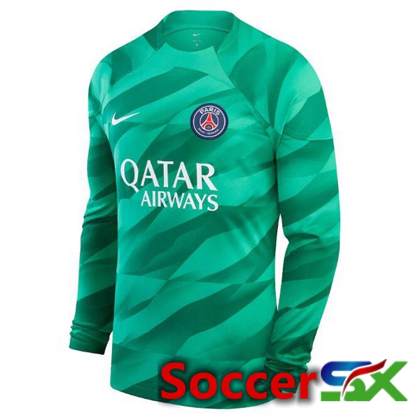 Paris PSG Goalkeeper Soccer Jersey Long Sleeve Green 2023/2024