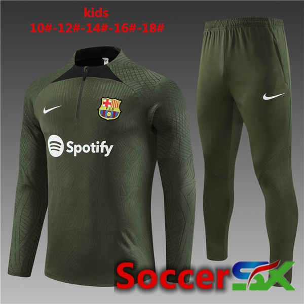 FC Barcelona Kids Training Tracksuit Suit Green 2023/2024