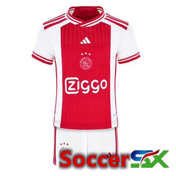 AFC Ajax Kids Soccer Jersey Home Red White 2023/2024