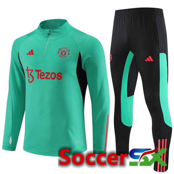 Manchester United Training Tracksuit Suit Green 2023/2024