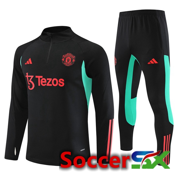 Manchester United Training Tracksuit Suit Black 2023/2024