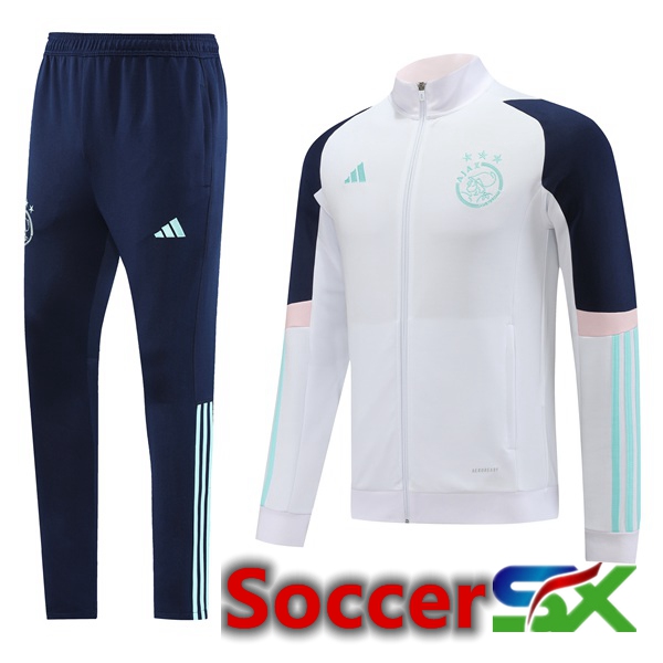 AFC Ajax Training Jacket Suit White 2023/2024