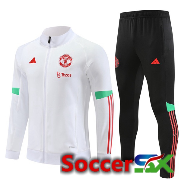 Manchester United Training Jacket Suit White 2023/2024