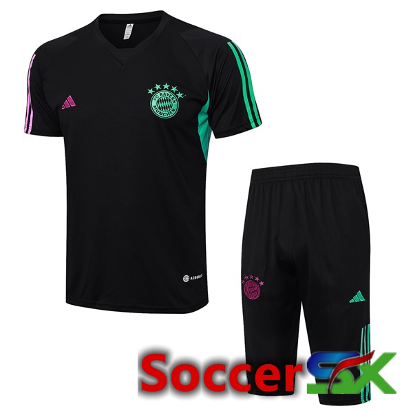 Bayern Munich Training T Shirt + Shorts Black 2023/2024