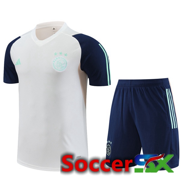 AFC Ajax Training T Shirt + Shorts White 2023/2024