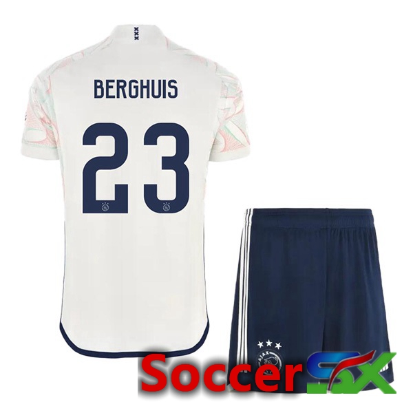 AFC Ajax (Berghuis 23) Kids Soccer Jersey Away White 2023/2024