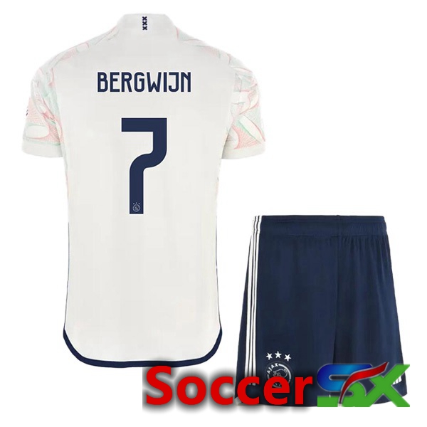 AFC Ajax (Bergwijn 7) Kids Soccer Jersey Away White 2023/2024