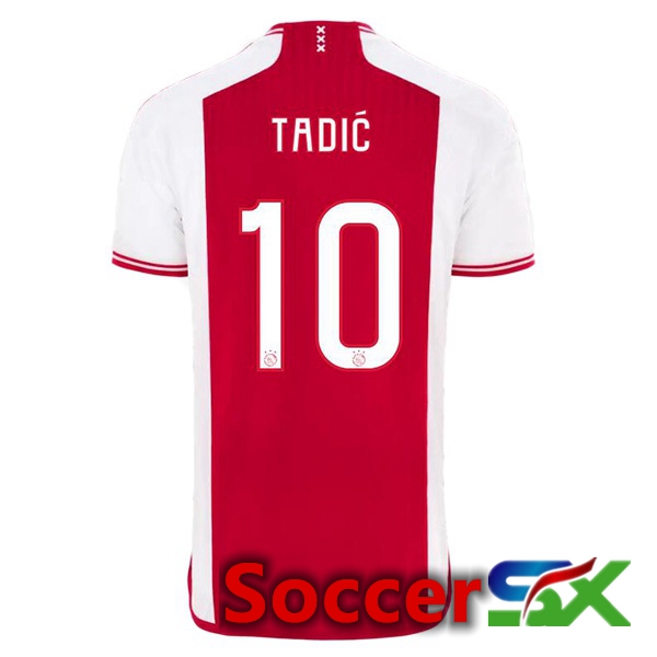 AFC Ajax (Tadić 10) Soccer Jersey Home Red White 2023/2024
