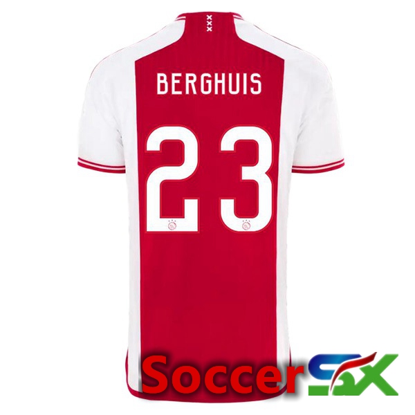 AFC Ajax (Berghuis 23) Soccer Jersey Home Red White 2023/2024