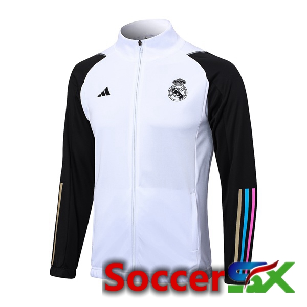 Real Madrid Training Jacket White Black 2023/2024