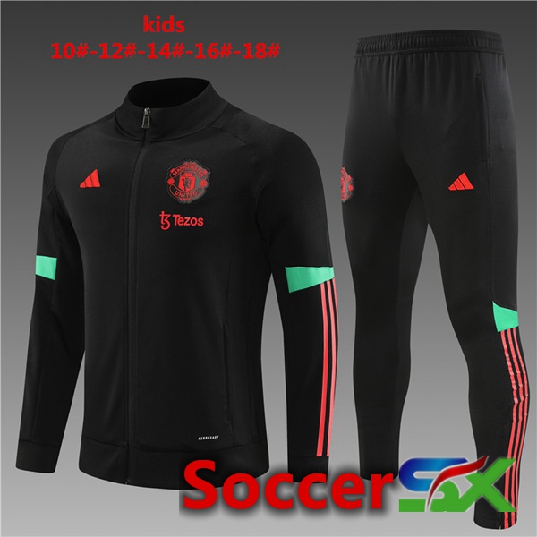 Manchester United Kids Training Jacket Suit Black 2023/2024