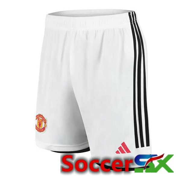 Manchester United Soccer Shorts Home White 2023/2024