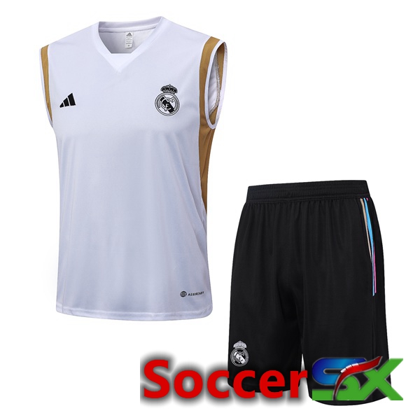 Real Madrid Soccer Vest + Shorts White 2023/2024