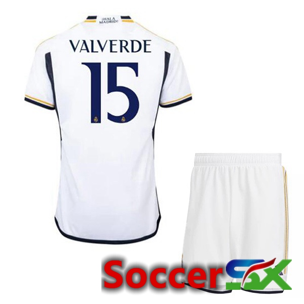 Real Madrid (ValGreen 15) Kids Soccer Jersey Home White 2023/2024