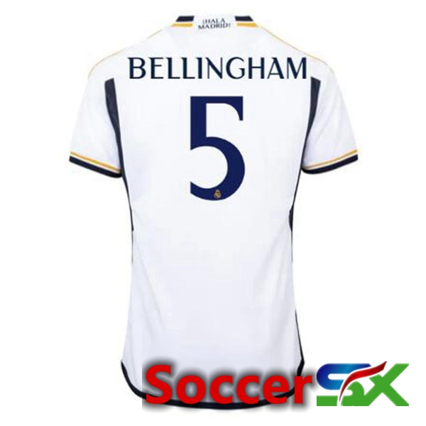 Real Madrid (Bellingham 5) Soccer Jersey Home White 2023/2024