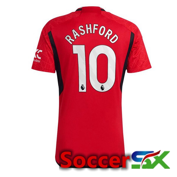 Manchester United (Rashford 10) Soccer Jersey Home Red 2023/2024