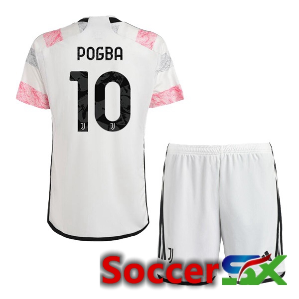 Juventus (POGBA 10) Kids Soccer Jersey Away White 2023/2024