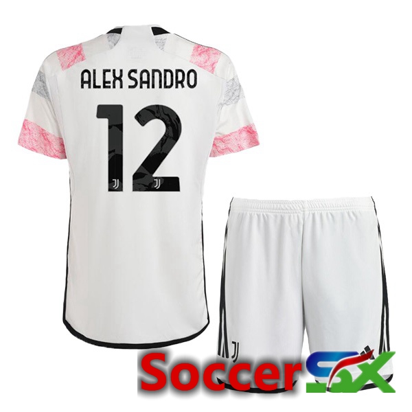 Juventus (ALEX SANDRO 12) Kids Soccer Jersey Away White 2023/2024