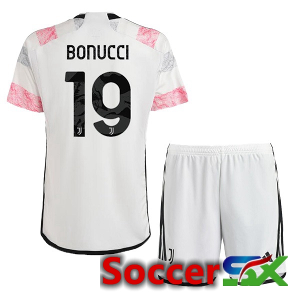 Juventus (BONUCCI 19) Kids Soccer Jersey Away White 2023/2024