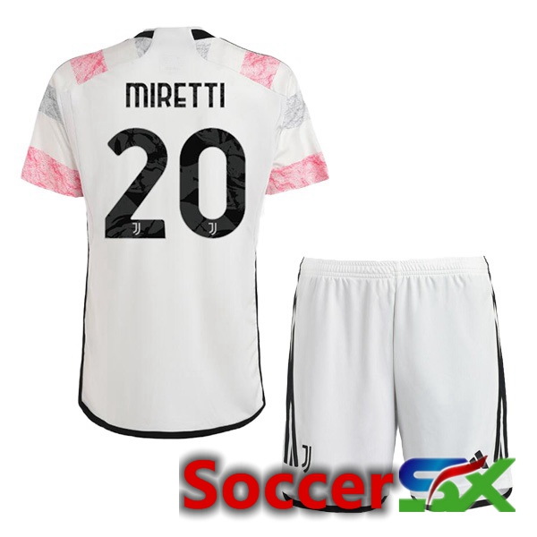 Juventus (MIRETTI 20) Kids Soccer Jersey Away White 2023/2024