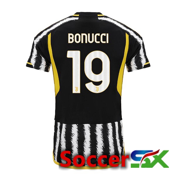 Juventus (BONUCCI 19) Soccer Jersey Home Black White 2023/2024