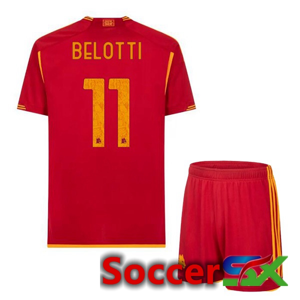 AS Roma (BELOTTI 11) Kids Soccer Jersey Home Red 2023/2024