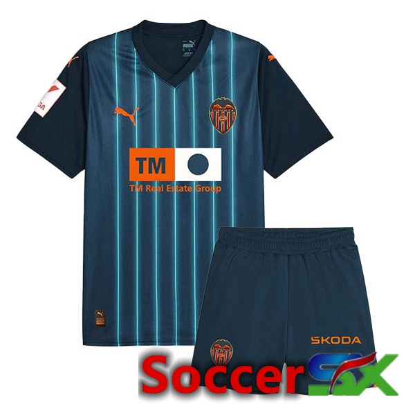 Valencia CF Kids Soccer Jersey Away Blue 2023/2024