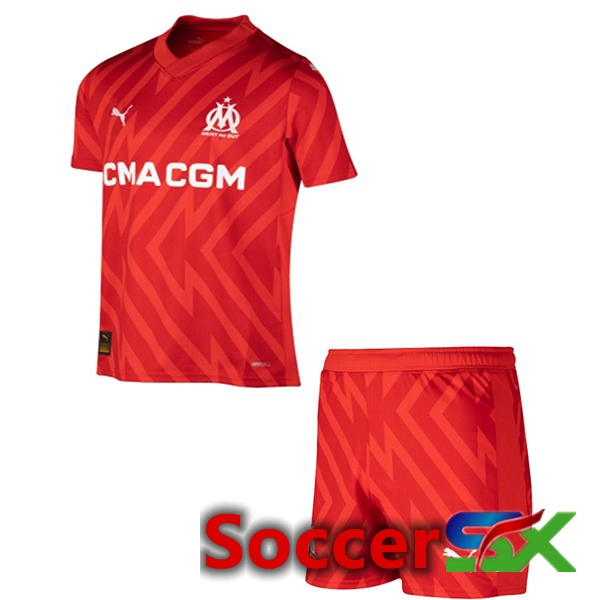 Marseille OM Kids Soccer Jersey Goalkeeper Red 2023/2024