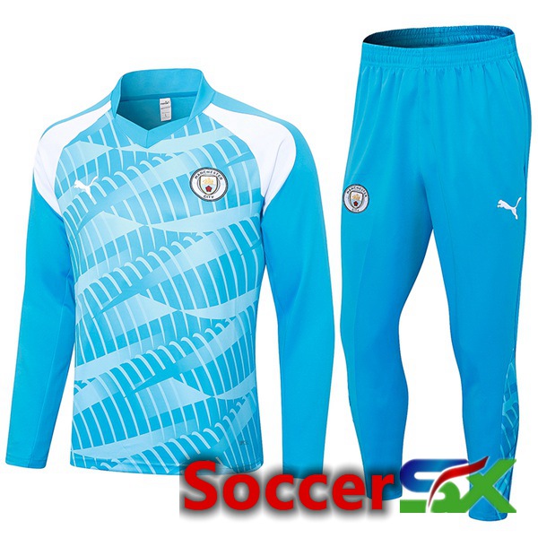 Manchester City Training Tracksuit Suit Blue 2023/2024