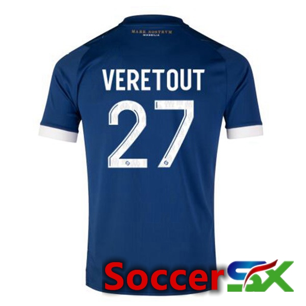 Marseille OM (VERETOUT 27) Soccer Jersey Away Blue 2023/2024