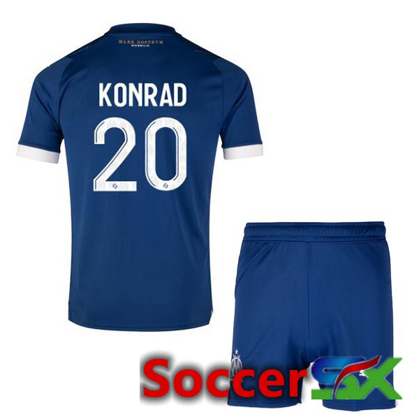 Marseille OM (KONRAD 20) Kids Soccer Jersey Away Blue 2023/2024