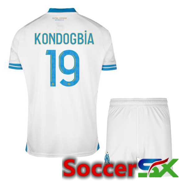 Marseille OM (KONDOGBIA 19) Kids Soccer Jersey Home White 2023/2024