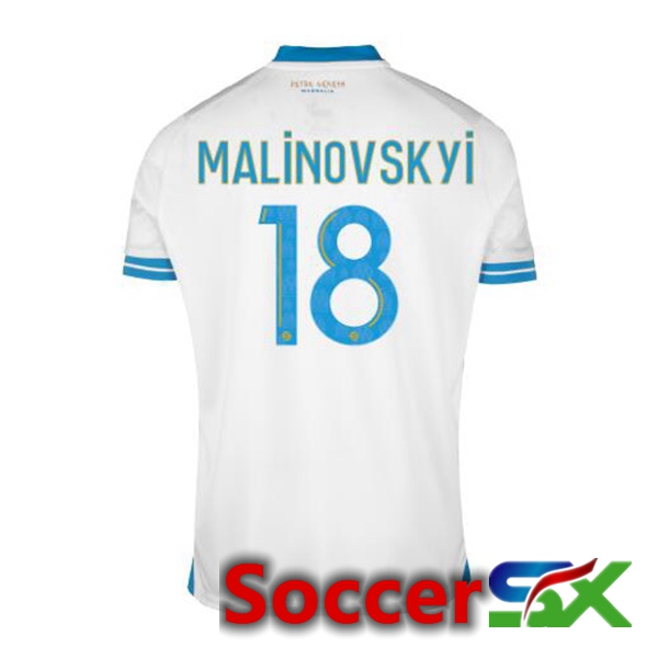 Marseille OM (MALINOVSKYI 18) Soccer Jersey Home White 2023/2024